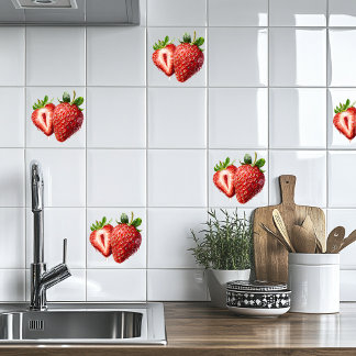 Strawberry ceramic tile