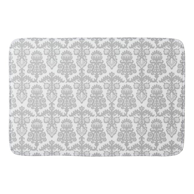 Strawberry Chandelier Pattern in Grey Bath Mat (Front)