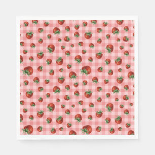 Strawberry Check Napkin
