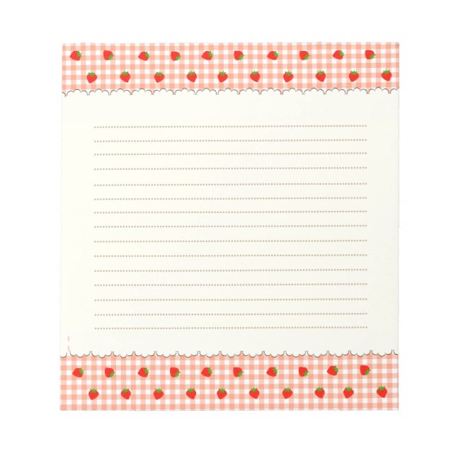 Strawberry Check Orange Notepad (Front)