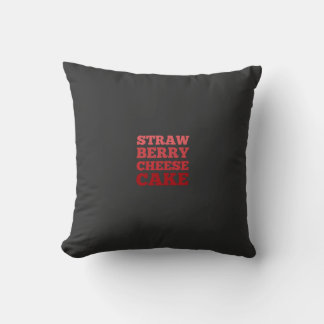 Strawberry Cheesecake Aesthetic Food (dark) Cushion