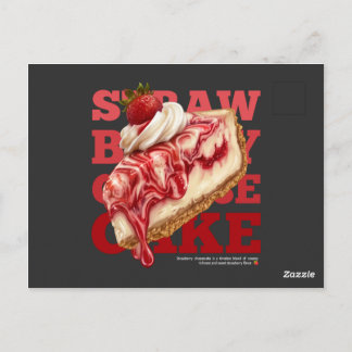 Strawberry Cheesecake Aesthetic Food (dark) Postcard