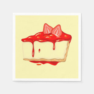 Strawberry cheesecake afternoon tea party napkin