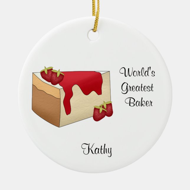 Strawberry Cheesecake Christmas Ornament (Front)