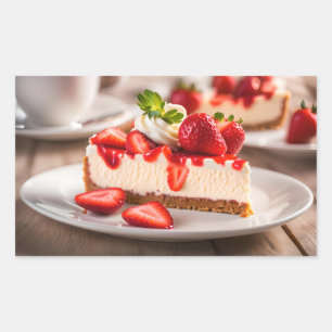 Strawberry Cheesecake Rectangular Sticker