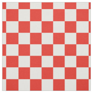 Strawberry Chequerboard in Red & Ivory Coordinated Fabric