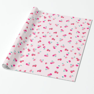 Strawberry Cherry Pattern Wrapping Paper