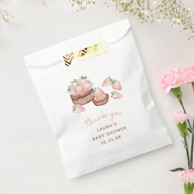 Strawberry Chocolate Cake Berry Sweet Baby Shower Favour Bag (Sealed)