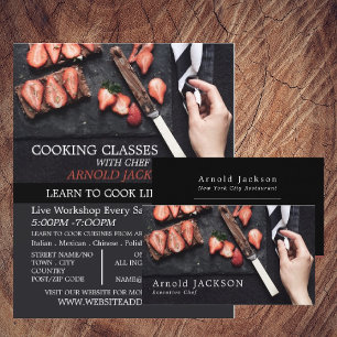 Strawberry Chocolate, Cooking Classes Advertising Flyer