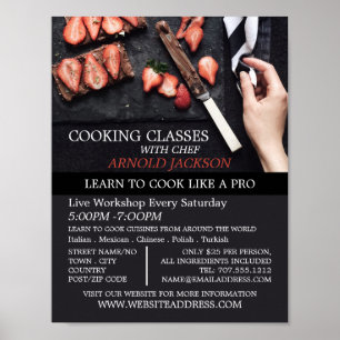 Strawberry Chocolate, Cooking Classes Advertising Poster