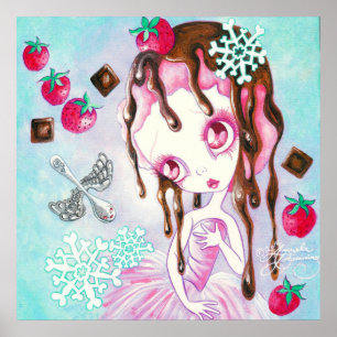 Strawberry Chocolate Ice Cream Faerie Poster