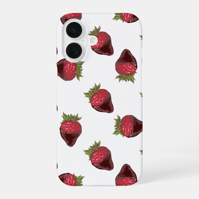 Strawberry Chocolate iPhone 16 Case (Back)