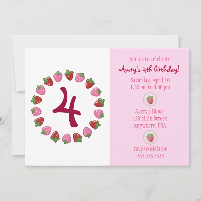 Strawberry Circle Invitation (Front)