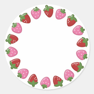 Strawberry Circle Stickers