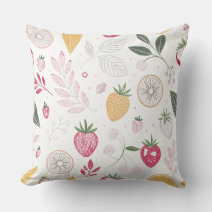 Strawberry Citrus Fruit Polyester Throw Pillow