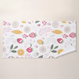 Strawberry Citrus Serenity – Botanical Bathroom To Bath Towel Set