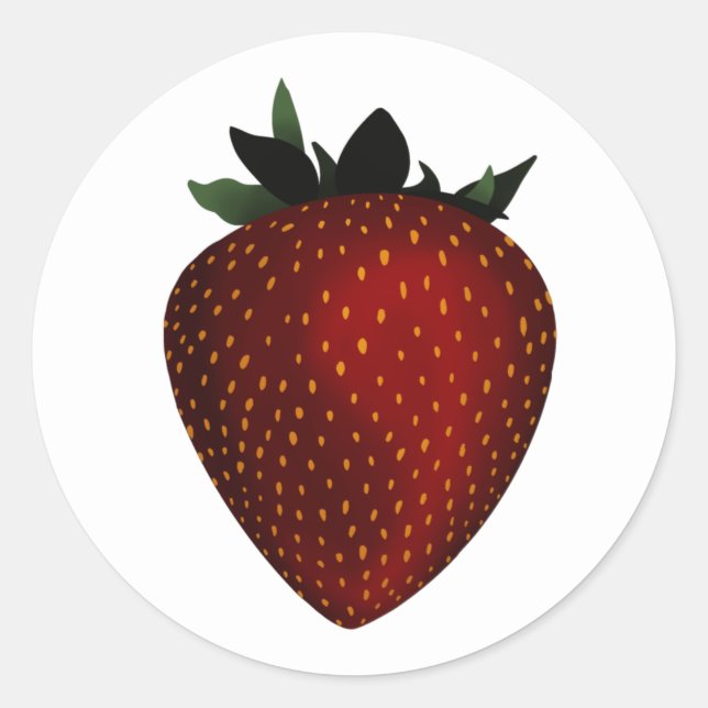 strawberry classic round sticker (Front)