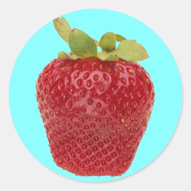 Strawberry Classic Round Sticker (Front)