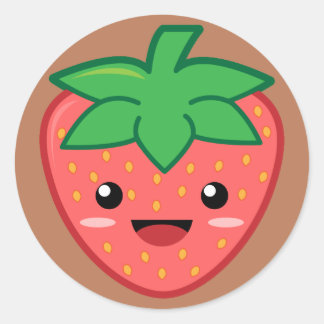Strawberry Classic Round Sticker