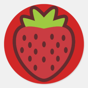 STRAWBERRY CLASSIC ROUND STICKER