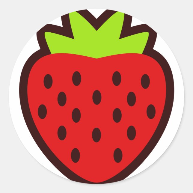 STRAWBERRY CLASSIC ROUND STICKER (Front)