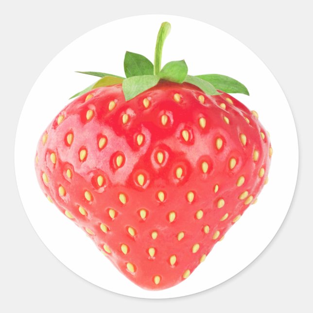 Strawberry Classic Round Sticker (Front)