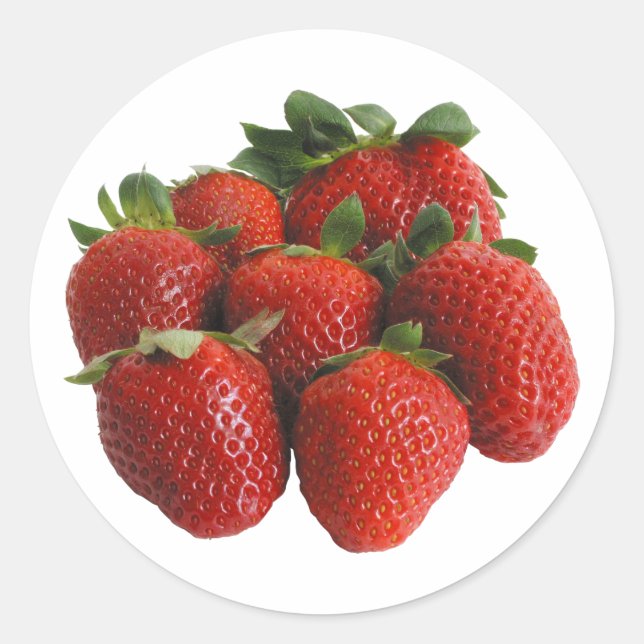 Strawberry Classic Round Sticker (Front)