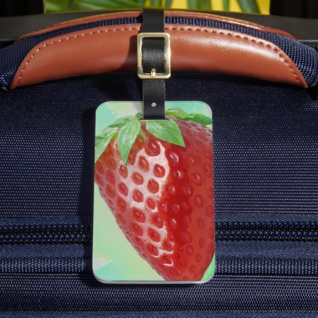 Strawberry Clos-Up Luggage Tag (Front Insitu 2)