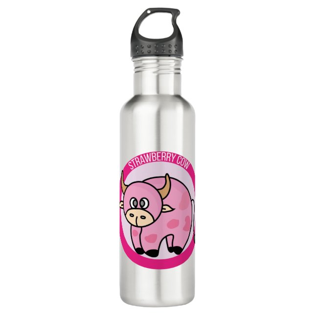 Strawberry Cow Costume Cute Design Ideas Cartoon 710 Ml Water Bottle (Front)