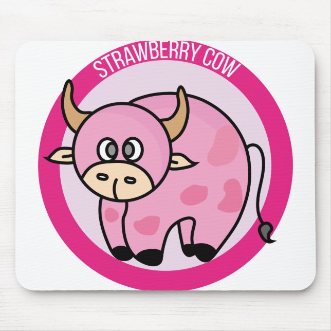 Strawberry Cow Costume Cute Design Ideas Cartoon Mouse Pad (Front)