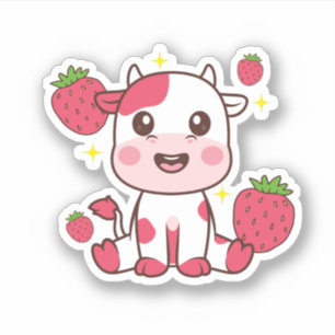 Strawberry Cow, Cute Cow, Pink Cow Pet