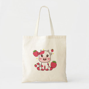 Strawberry Cow, Cute Cow, Pink Cow Pet Tote Bag
