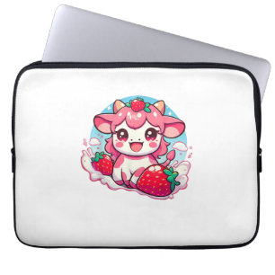 Strawberry Cow Kawaii Anime Strawberry Milk _3 Laptop Sleeve