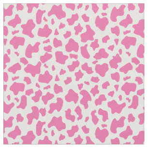 Strawberry Cow print, custom background and size Fabric