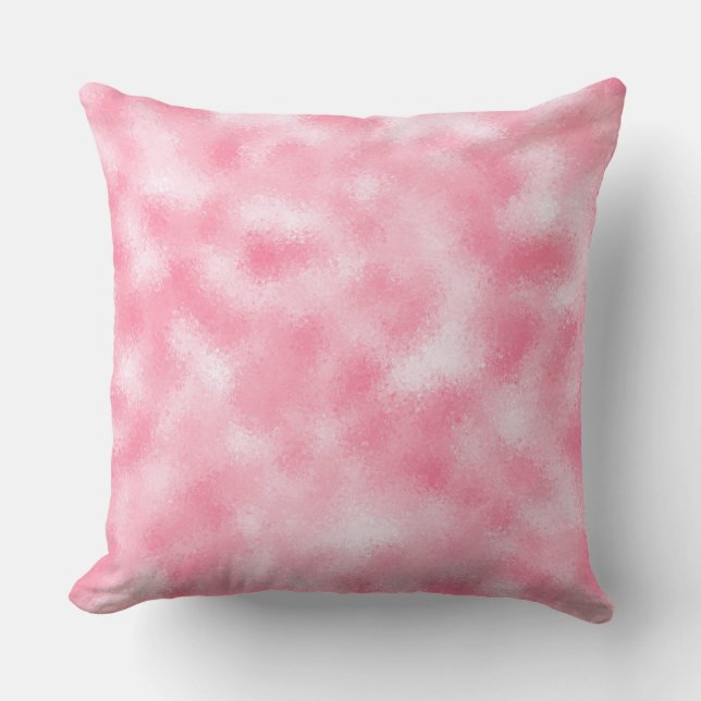 Strawberry & Cream Modern Abstract Glitter Cushion (Front)