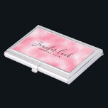 Strawberry & Cream Modern Faux Glitter Business Card Holder<br><div class="desc">Elegant modern simple faux glitter strawberry and cream tones customisable template.</div>