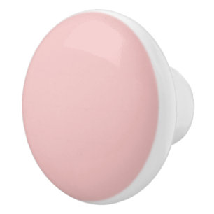 Strawberry Cream Solid Colour Print, Pastel Pink Ceramic Knob