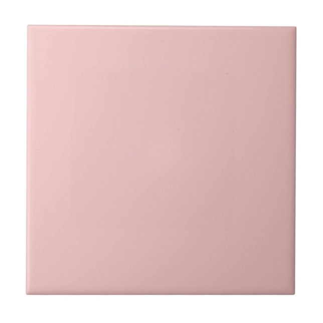 Strawberry Cream Solid Colour Print, Pastel Pink Ceramic Tile (Front)