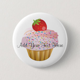 Strawberry Cupcake 6 Cm Round Badge