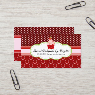 Strawberry Cupcake Bakery Business Card