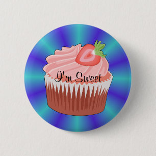 Strawberry Cupcake Button