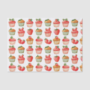 Strawberry Cupcake Pattern Tissue Paper