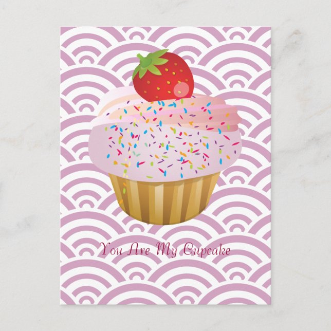 Strawberry Cupcake Postcard (Front)