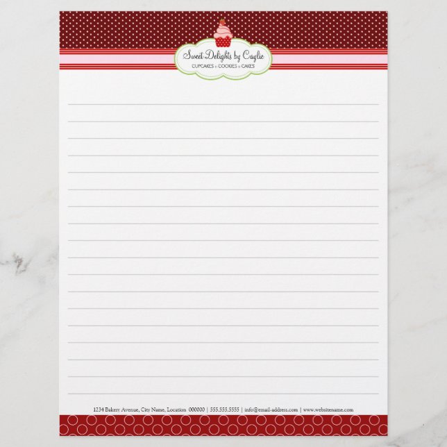 Strawberry Cupcake Recipe Paper (Front)
