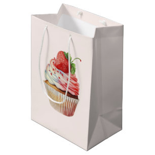 Strawberry Cupcake Sweet Dessert Medium Gift Bag