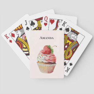 Strawberry Cupcake Sweet Dessert Playing Cards