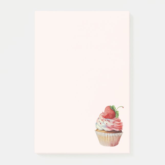 Strawberry Cupcake Sweet Dessert Post-it Notes (Front)