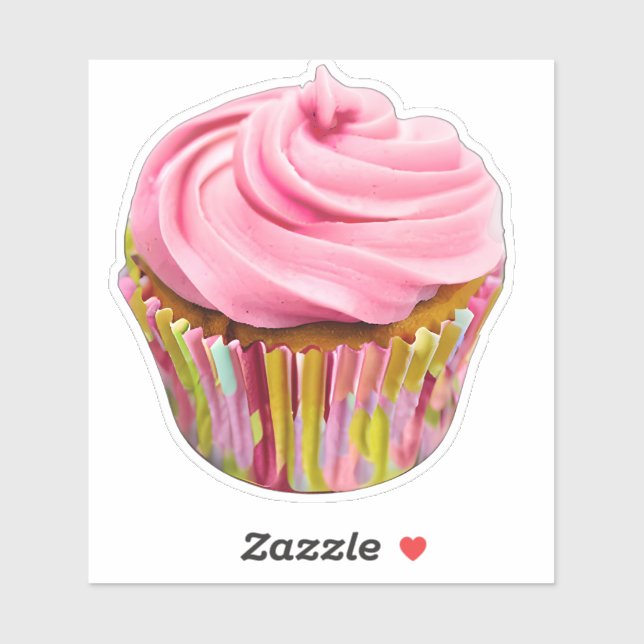 Strawberry Cupcake with Pink Frosting (Sheet)