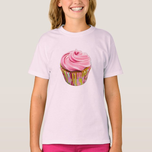 Strawberry Cupcake with Pink Frosting T-Shirt (Front)