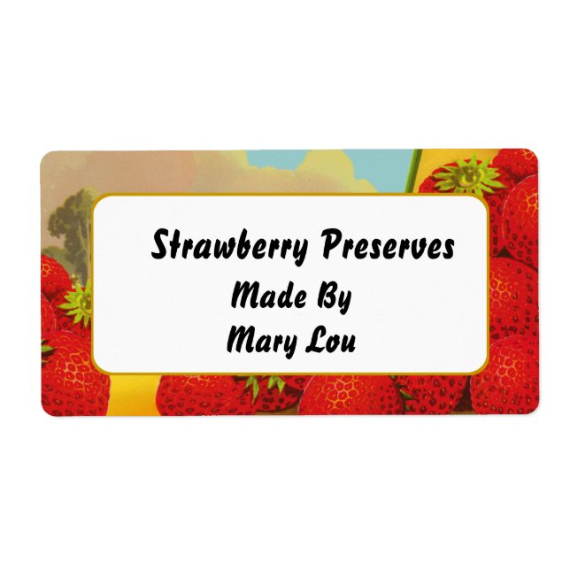 Strawberry Custom Vintage Fruit Labels (Front)